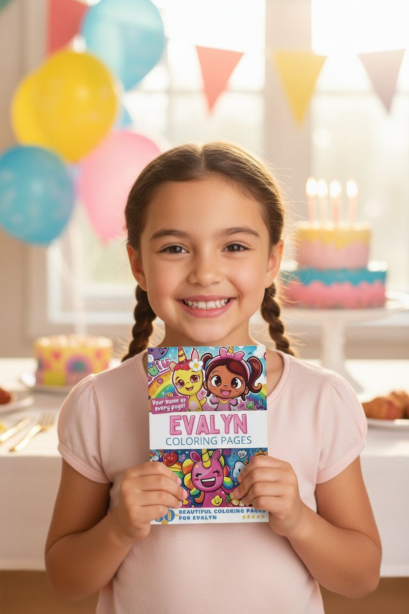 Evalyn coloring book in use