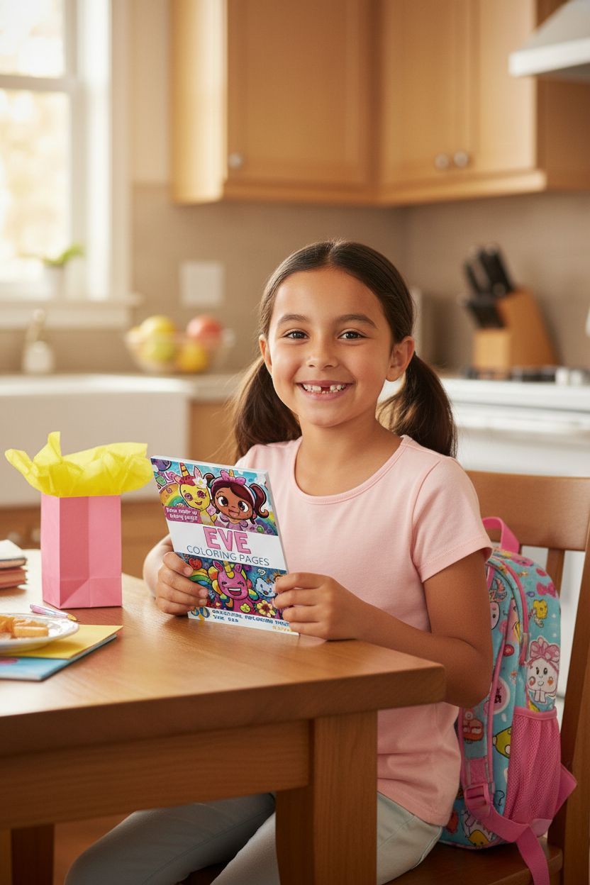 Eve coloring book in use