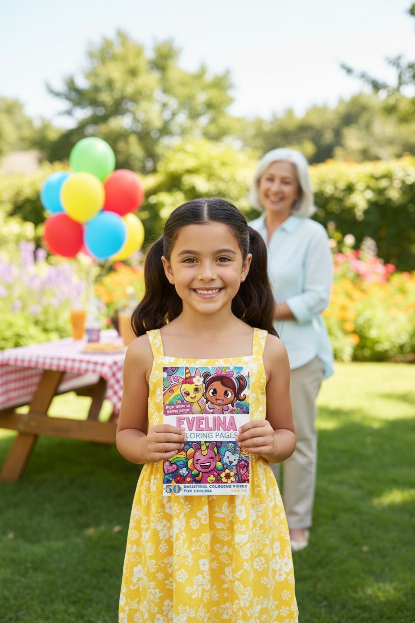 Evelina coloring book in use