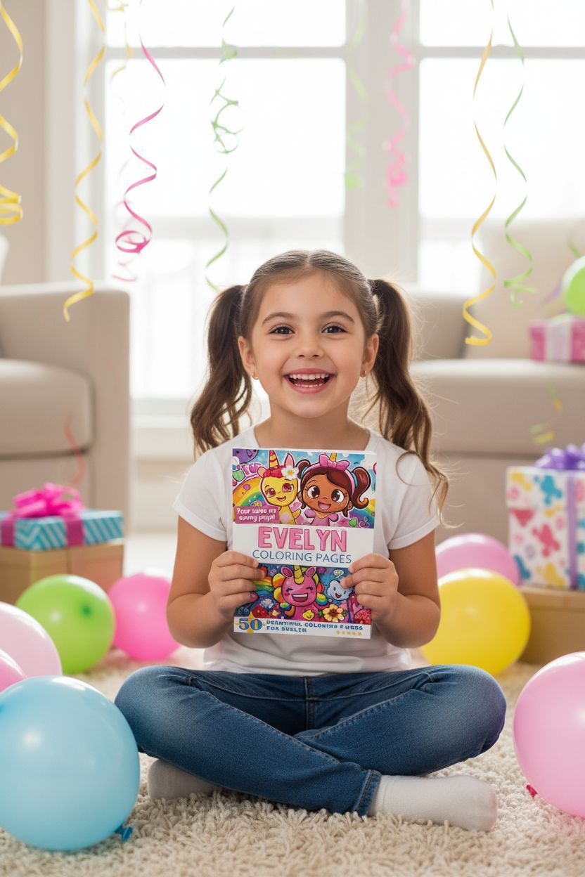 Evelyn coloring book in use