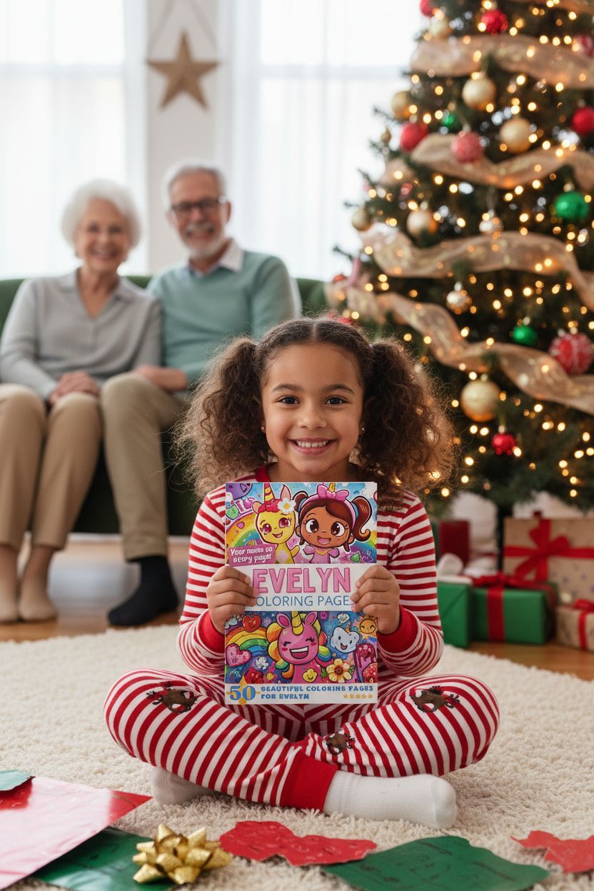 Evelyn Christmas coloring pages gift
