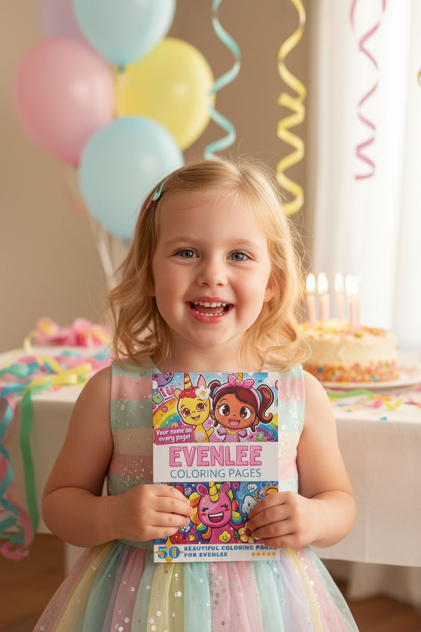 Evenlee coloring book in use