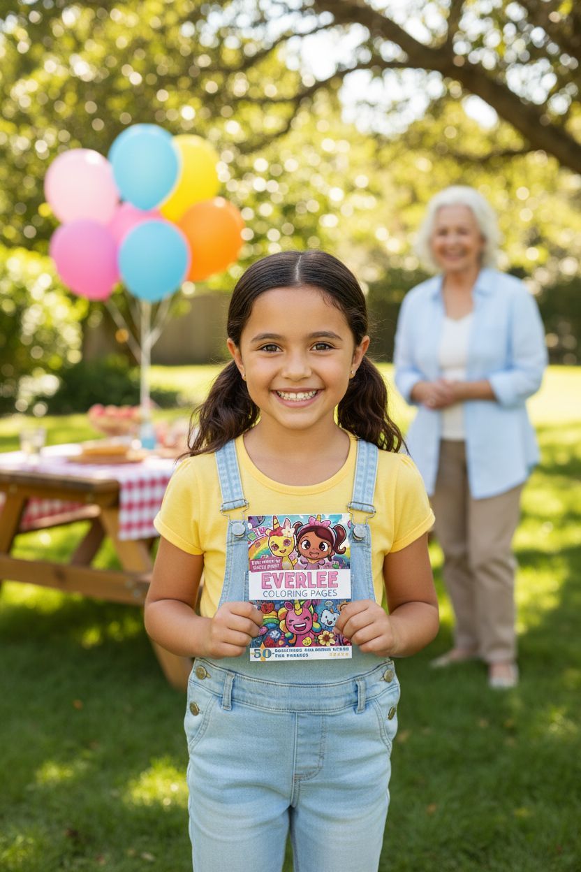 Everlee coloring book in use