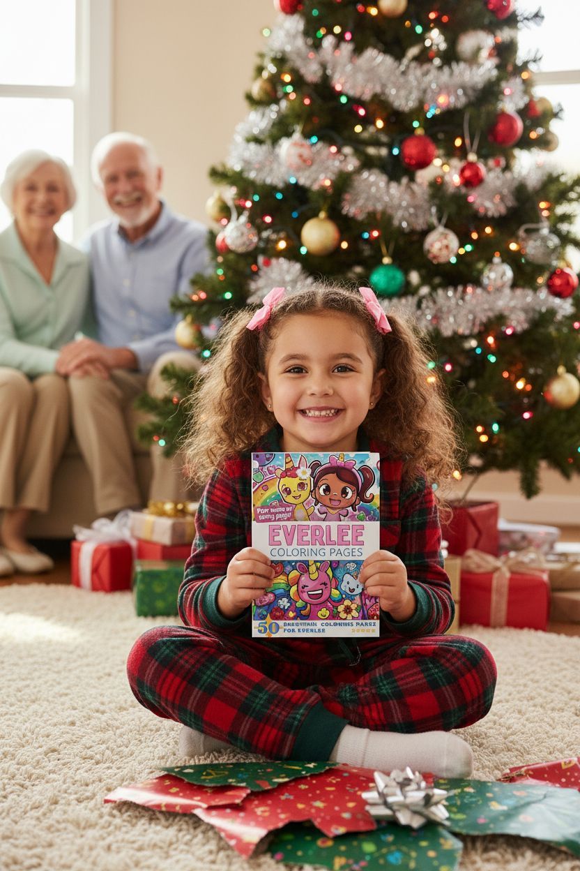 Everlee Christmas coloring pages gift
