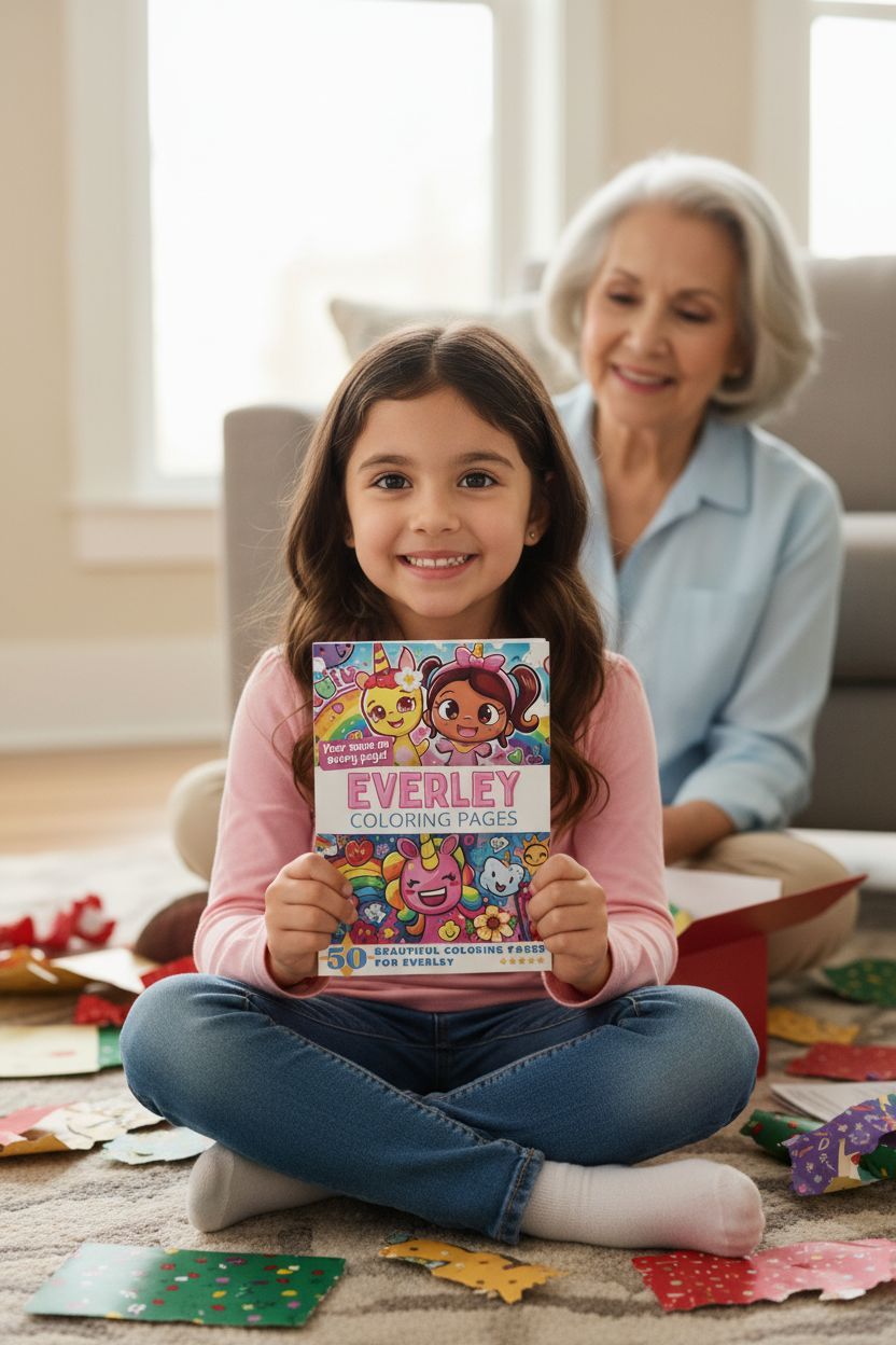 Everley coloring book in use