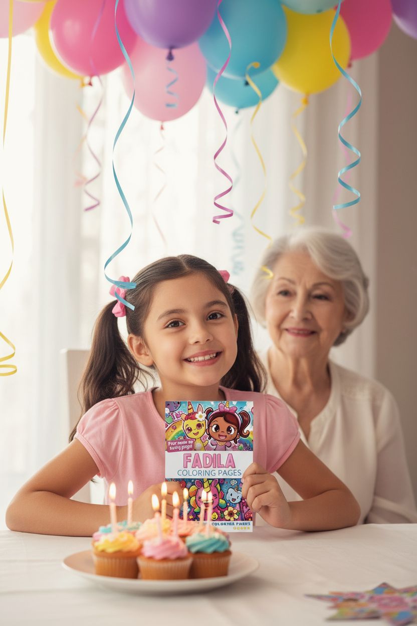 Fadila coloring book in use