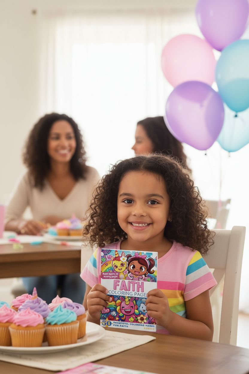 Faith coloring book in use