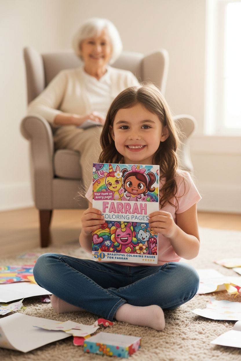 Farrah coloring book in use
