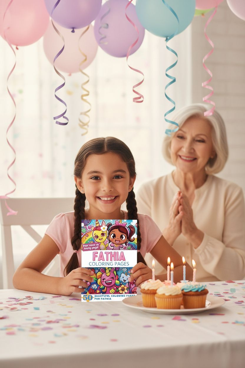 Fathia coloring book in use