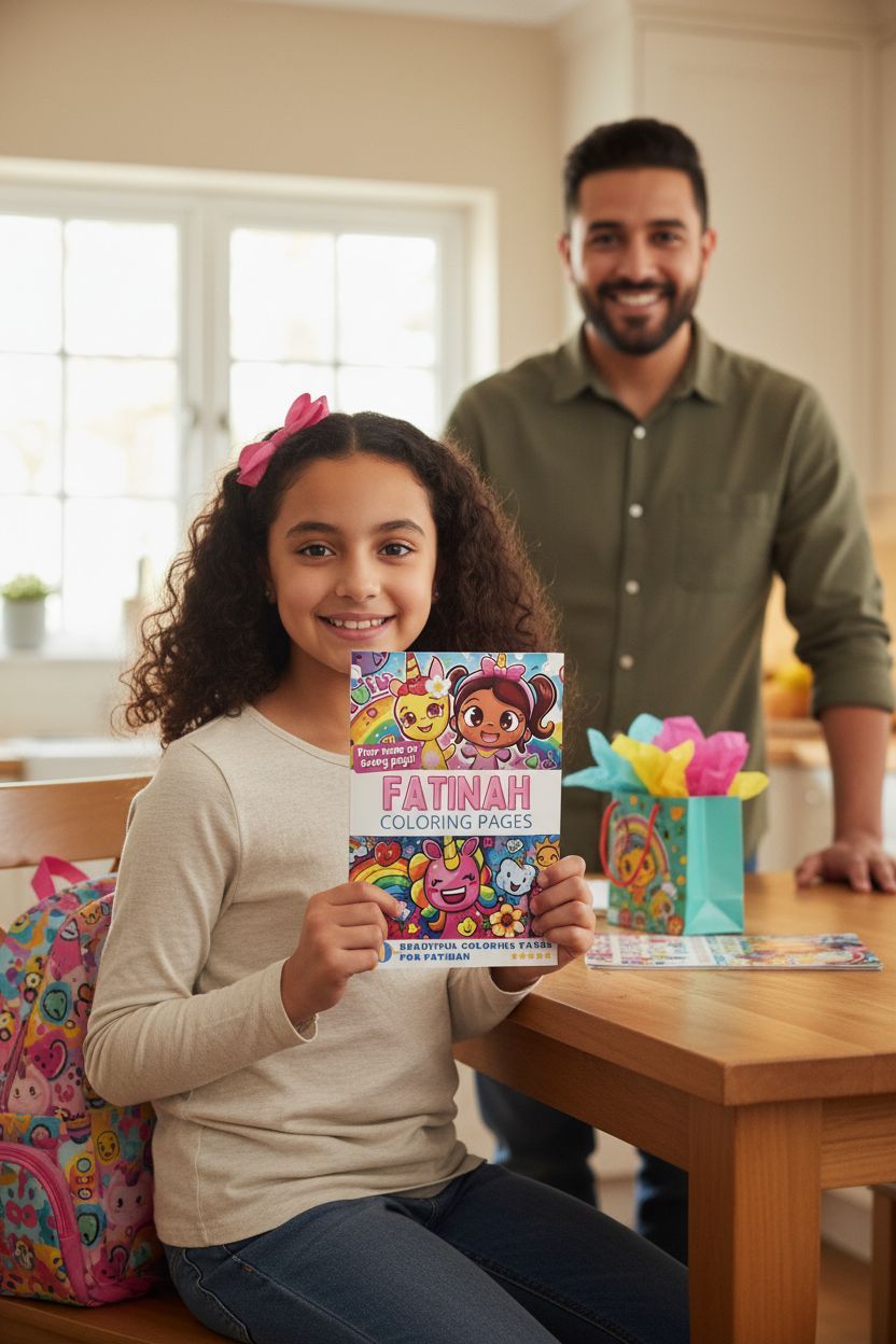 Fatinah coloring book in use