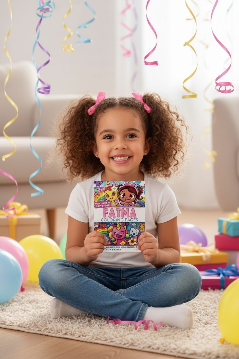 Fatma coloring book in use