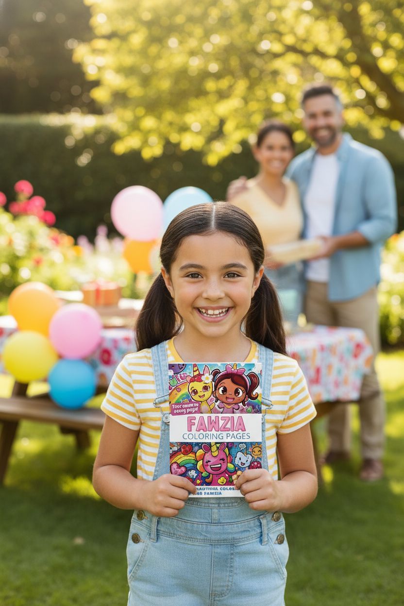 Fawzia coloring book in use