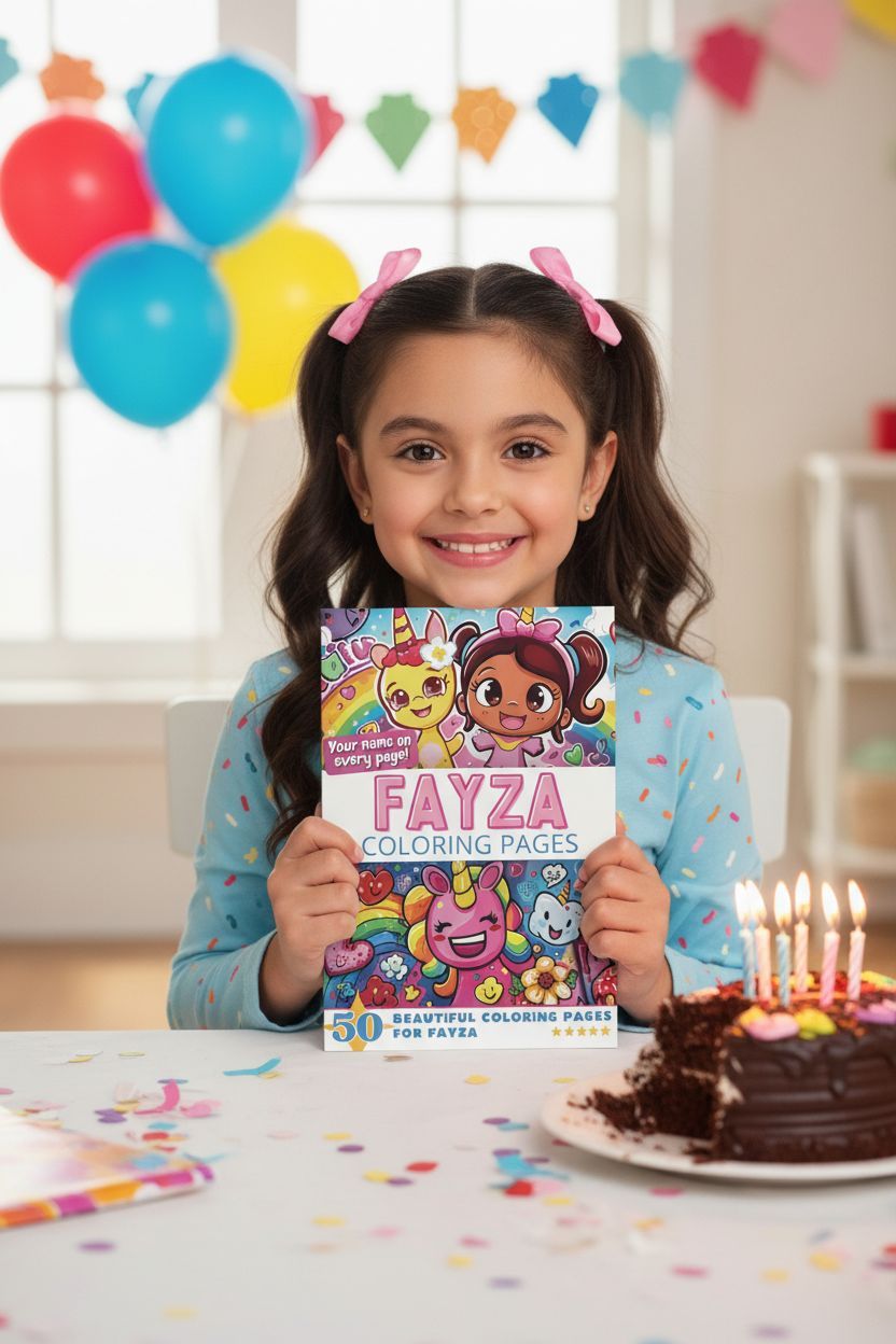 Fayza coloring book in use