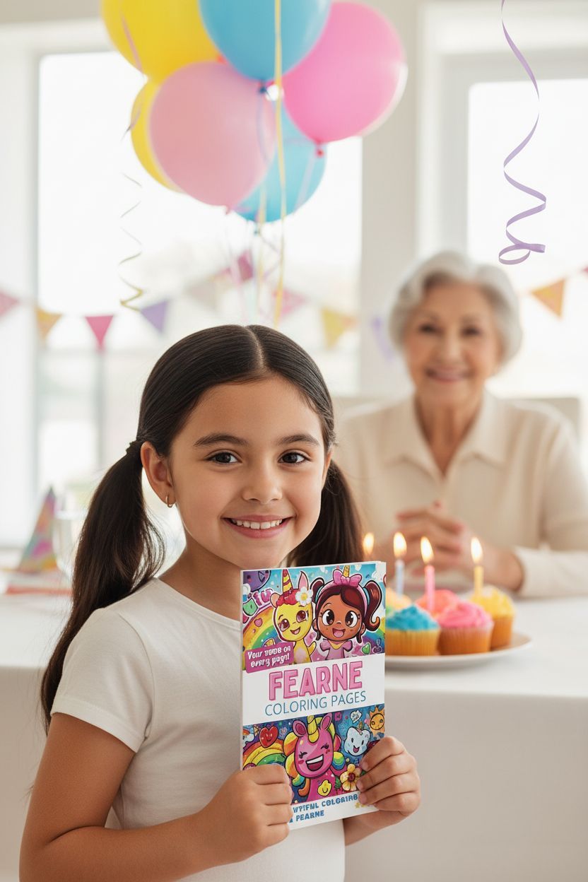 Fearne coloring book in use