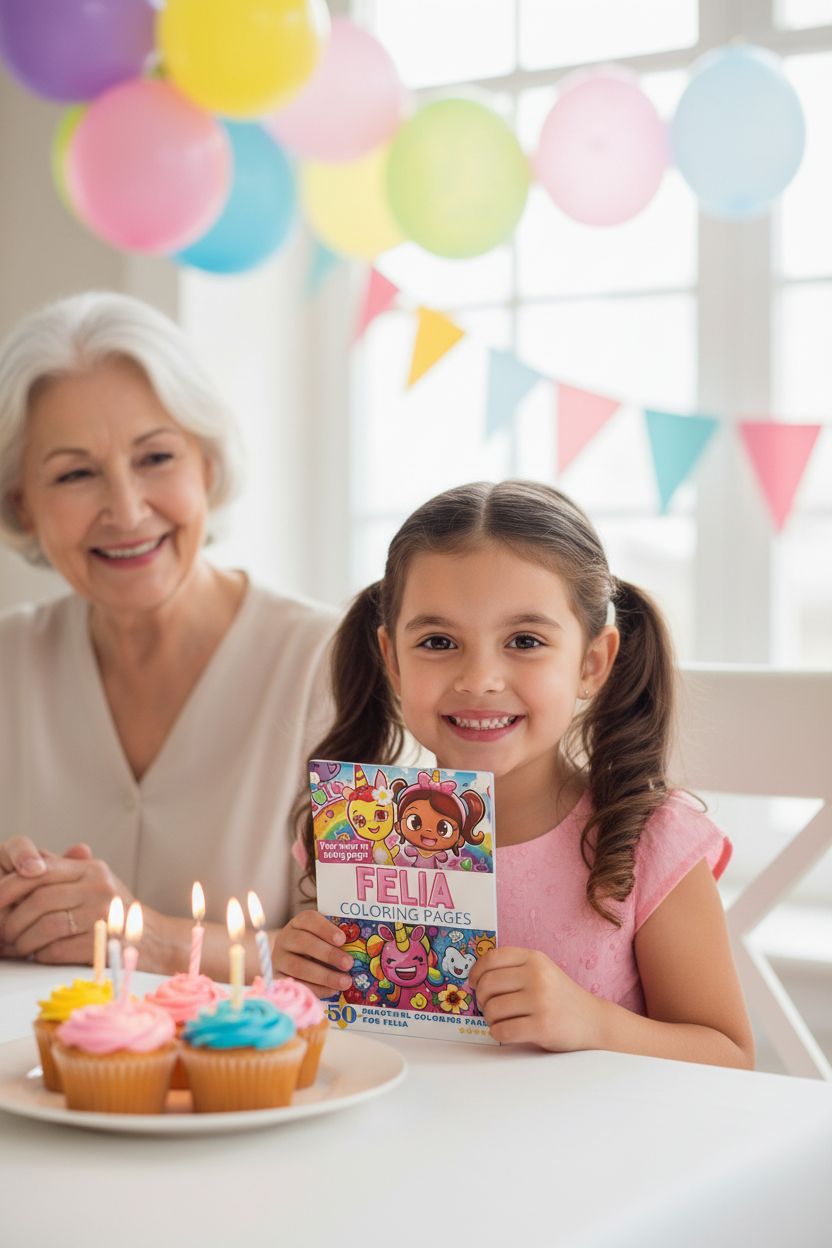 Felia coloring book in use