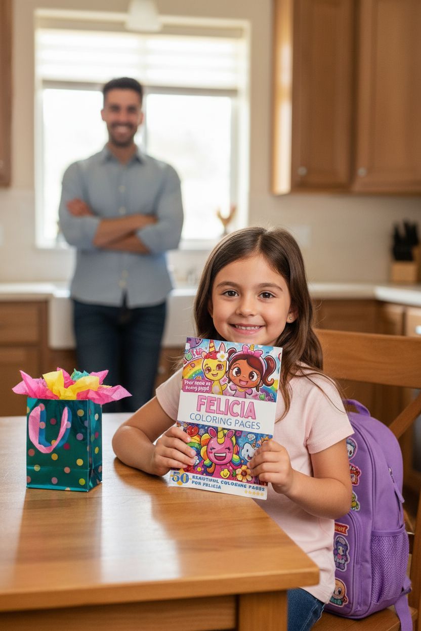 Felicia coloring book in use
