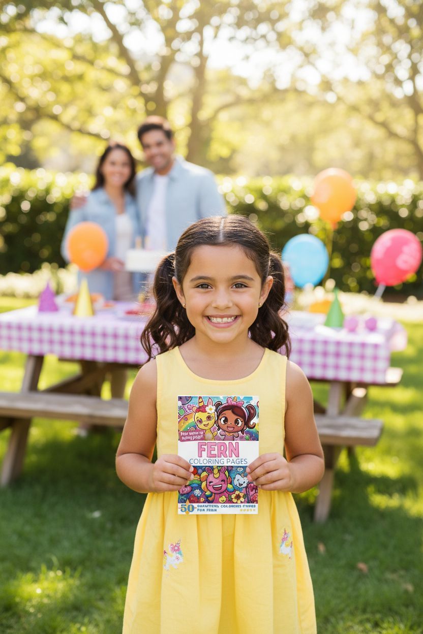 Fern coloring book in use