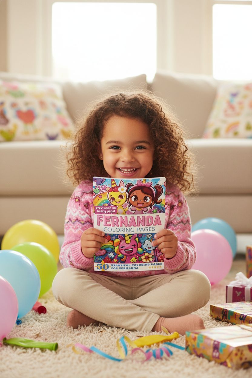 Fernanda coloring book in use