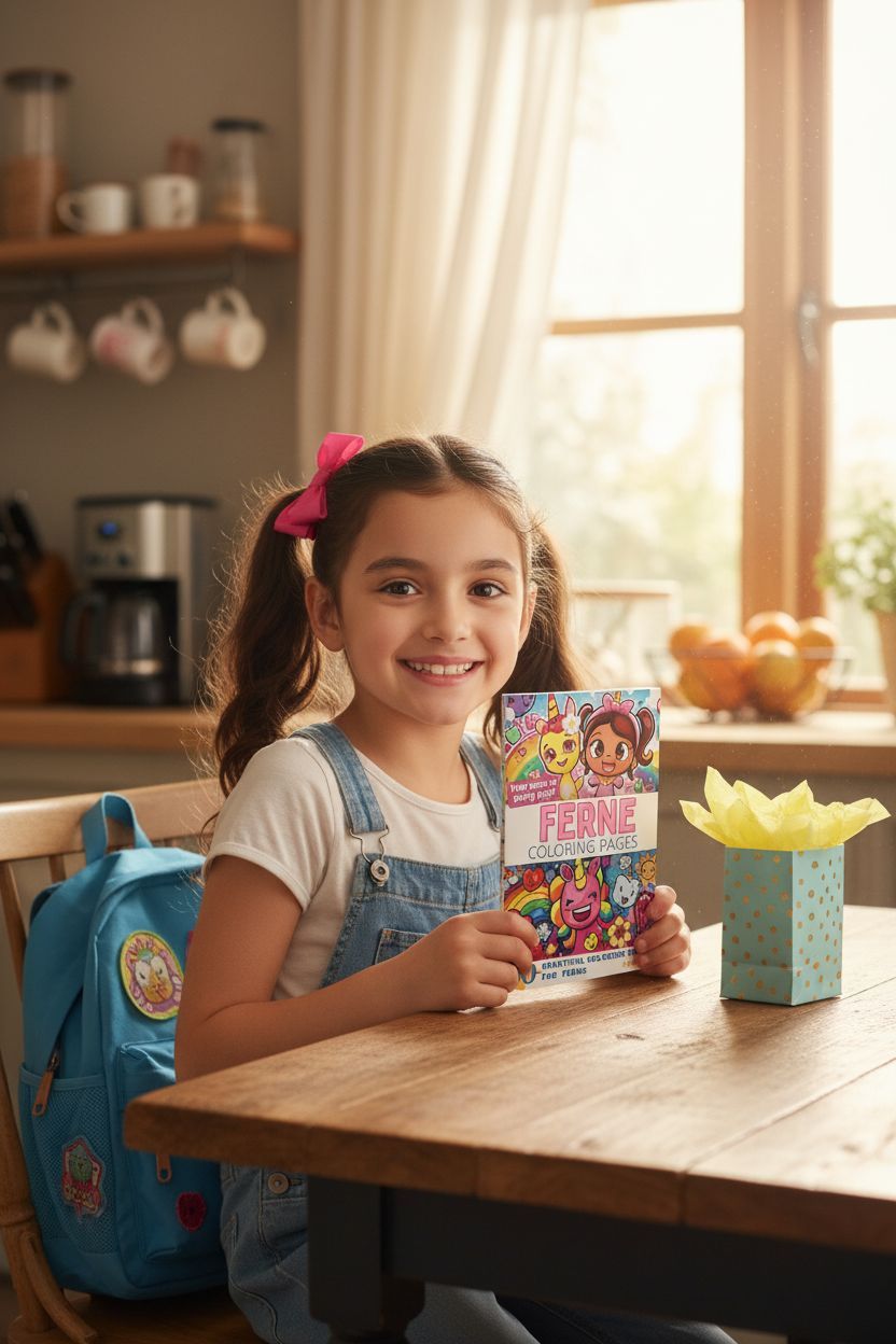 Ferne coloring book in use