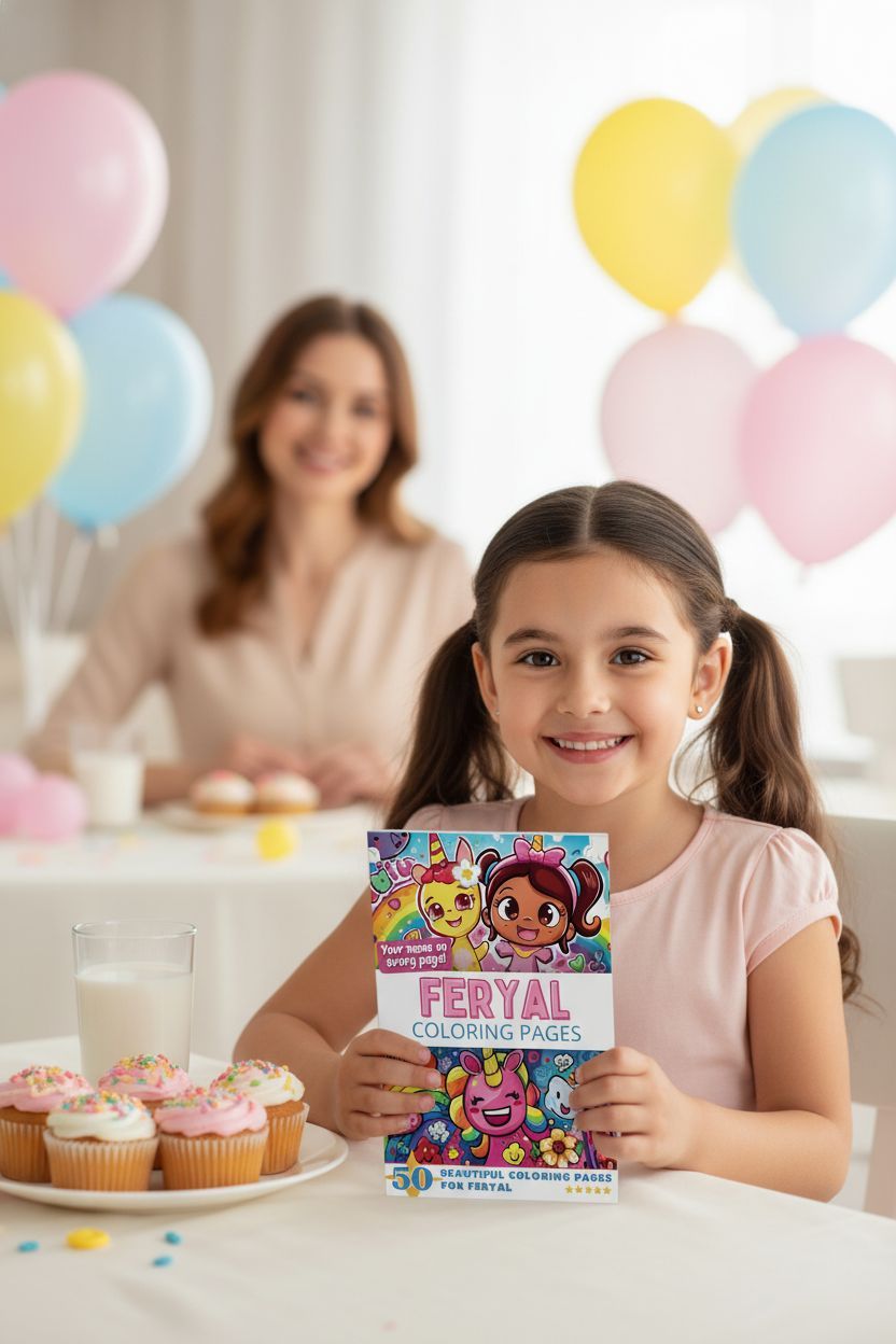 Feryal coloring book in use