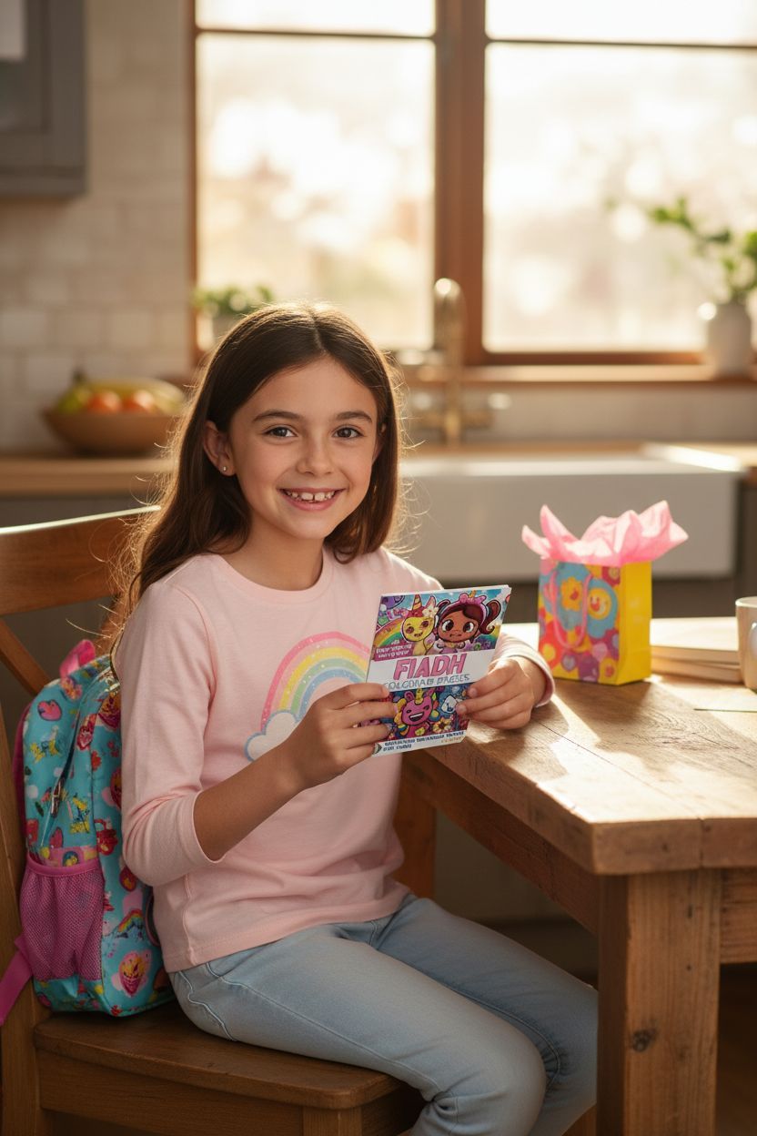 Fiadh coloring book in use