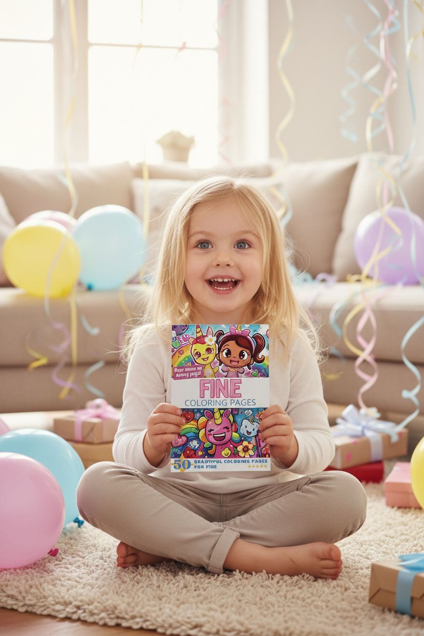 Fine coloring book in use