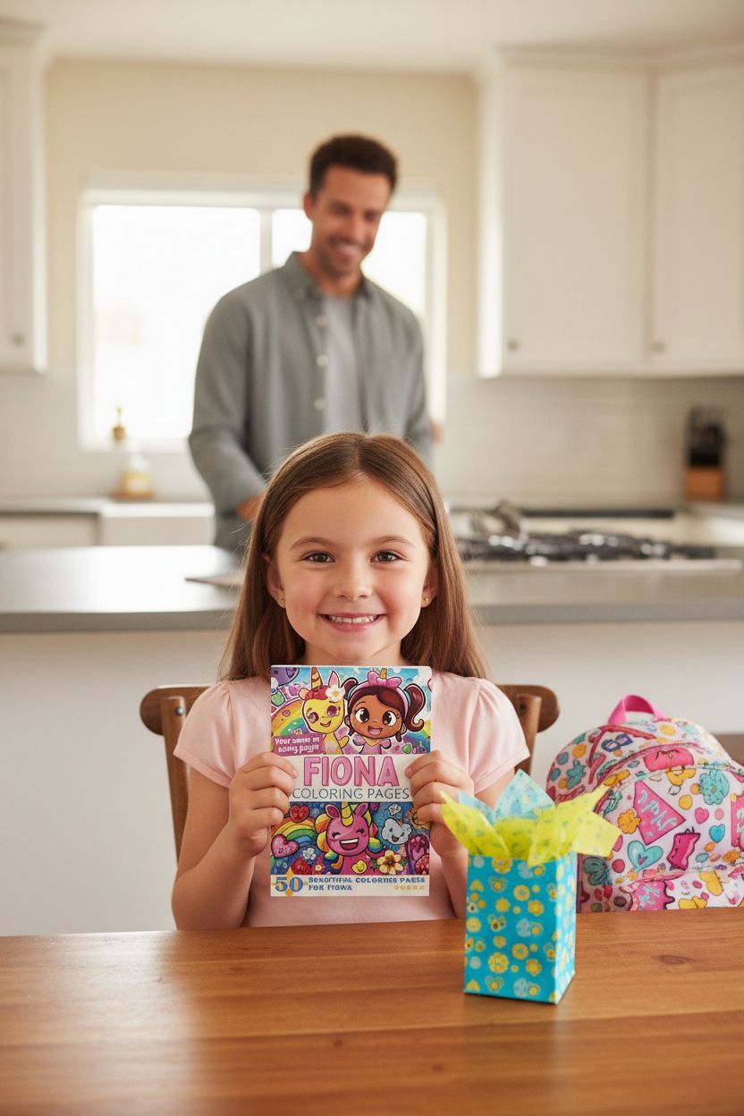 Fiona coloring book in use