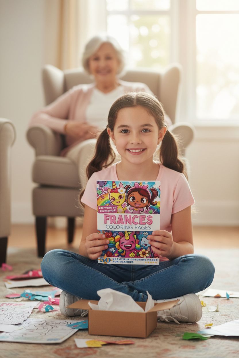 Frances coloring book in use