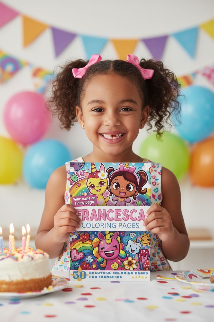 Francesca coloring book in use