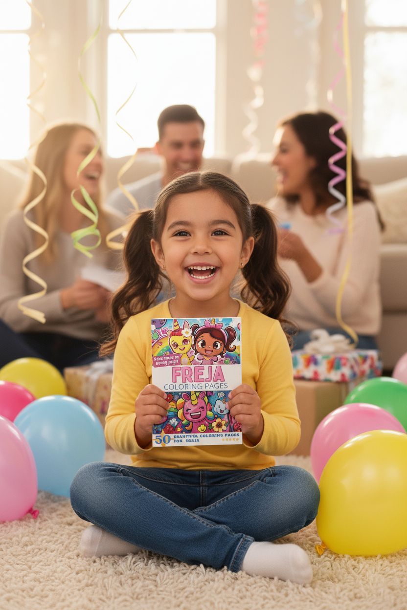 Freja coloring book in use