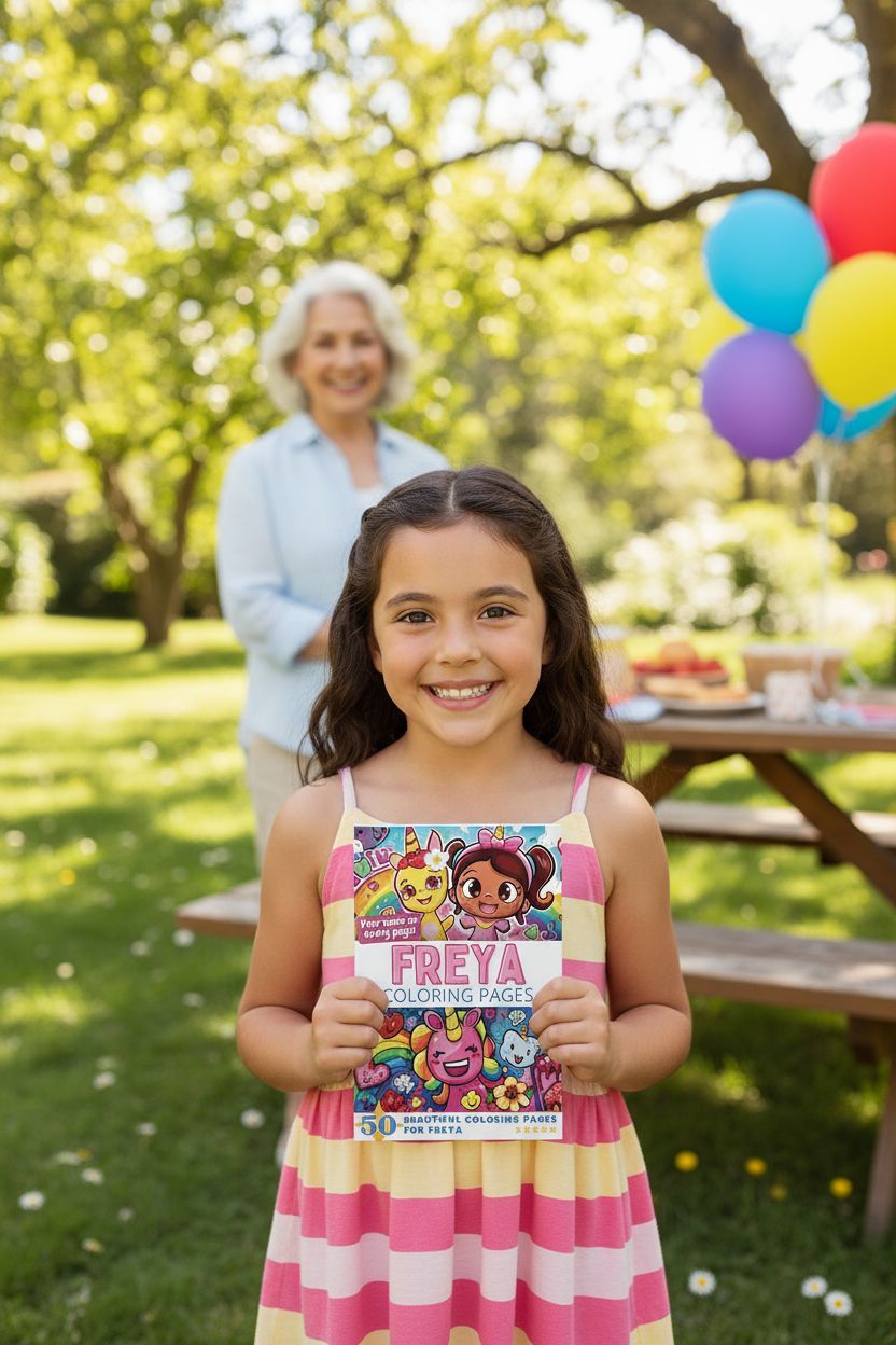 Freya coloring book in use