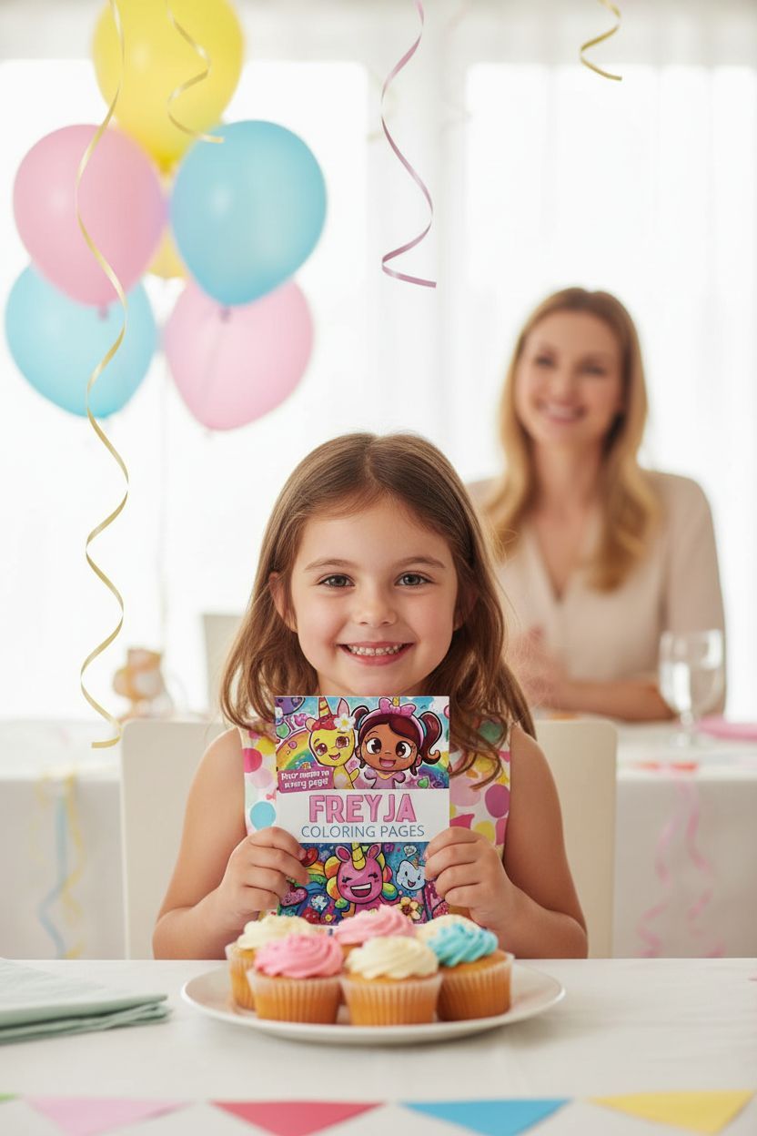 Freyja coloring book in use