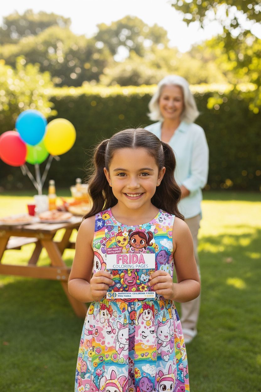 Frida coloring book in use