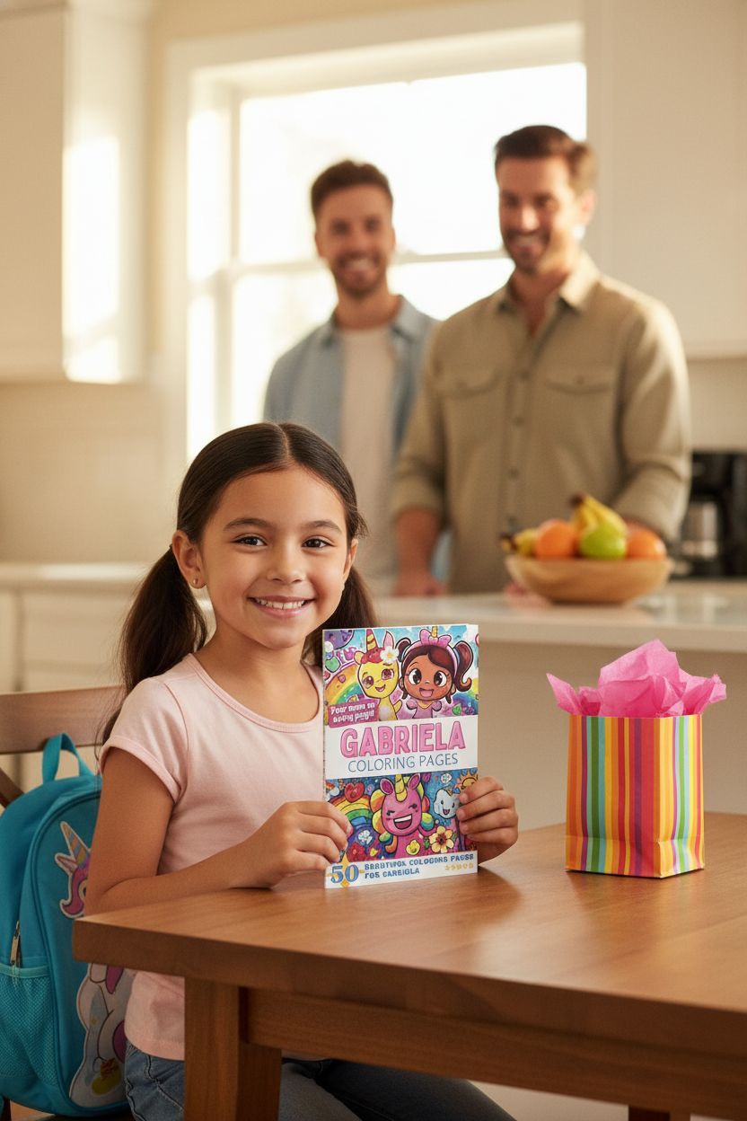 Gabriela coloring book in use