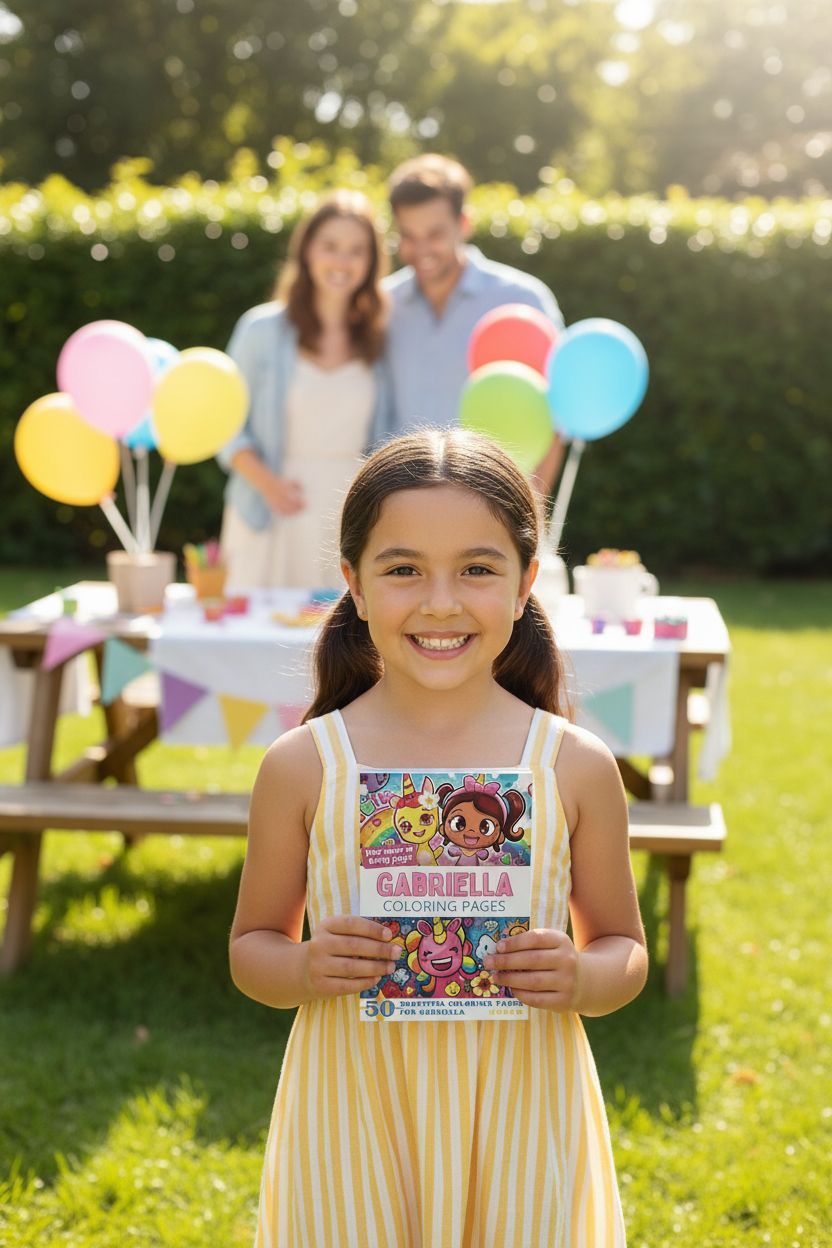 Gabriella coloring book in use