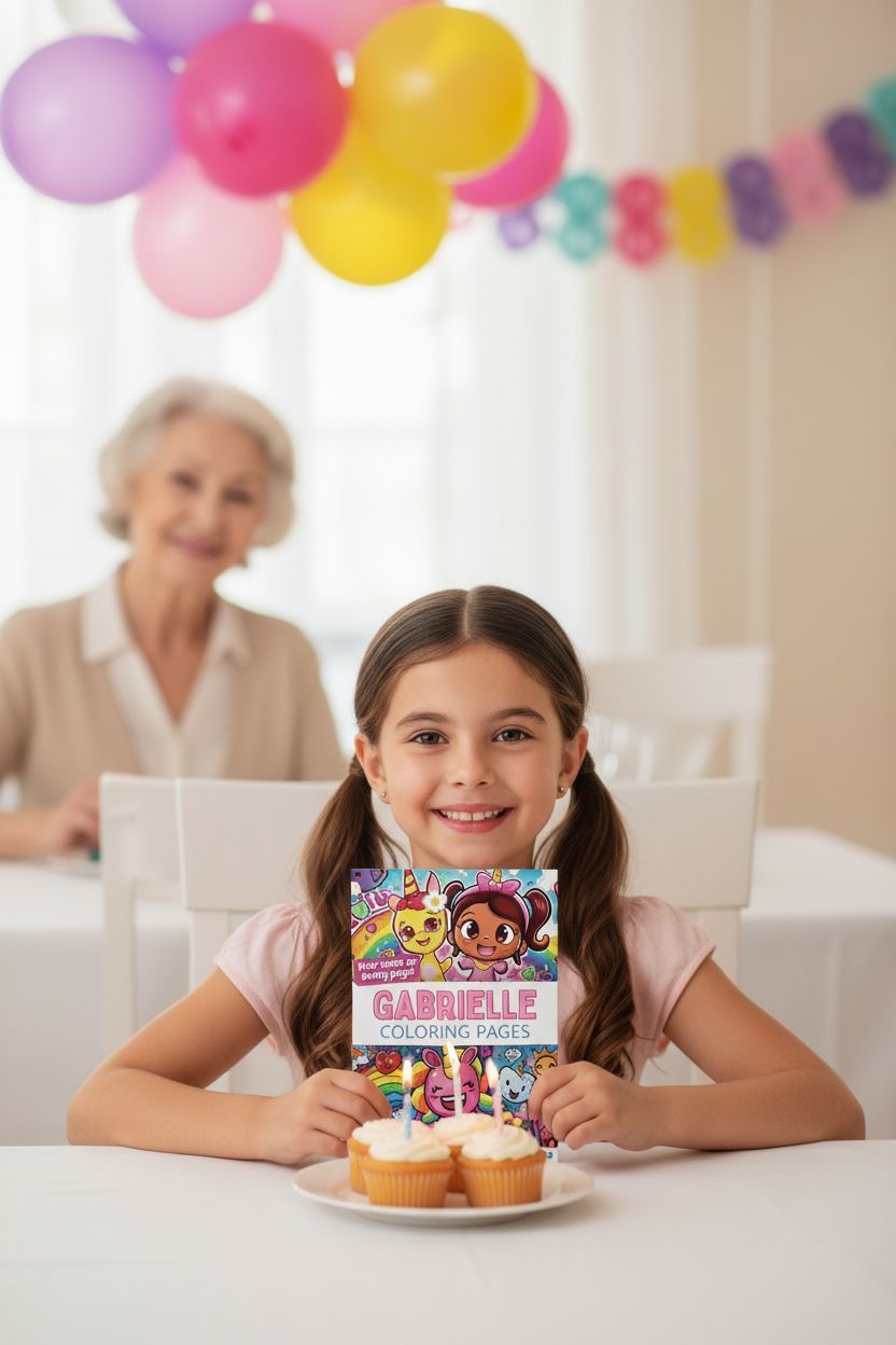 Gabrielle coloring book in use