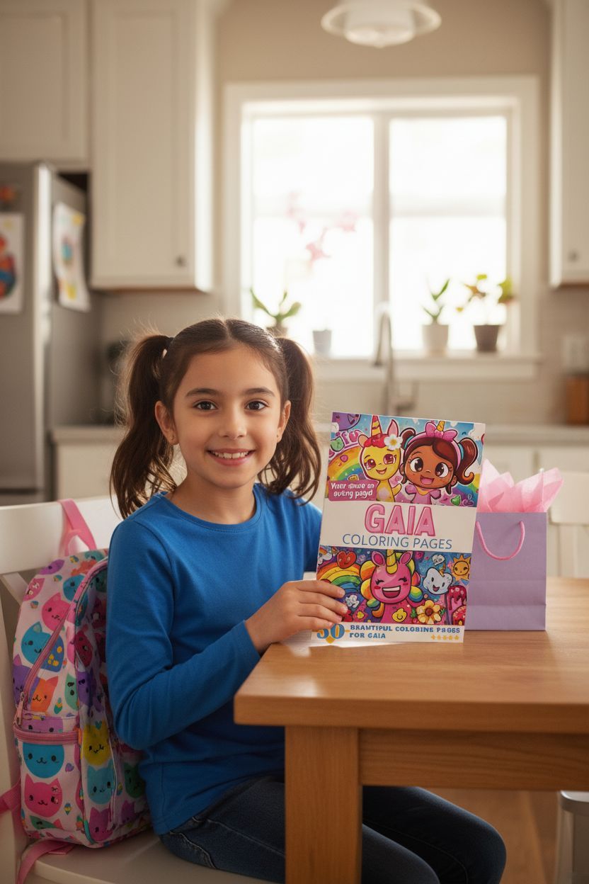 Gaia coloring book in use