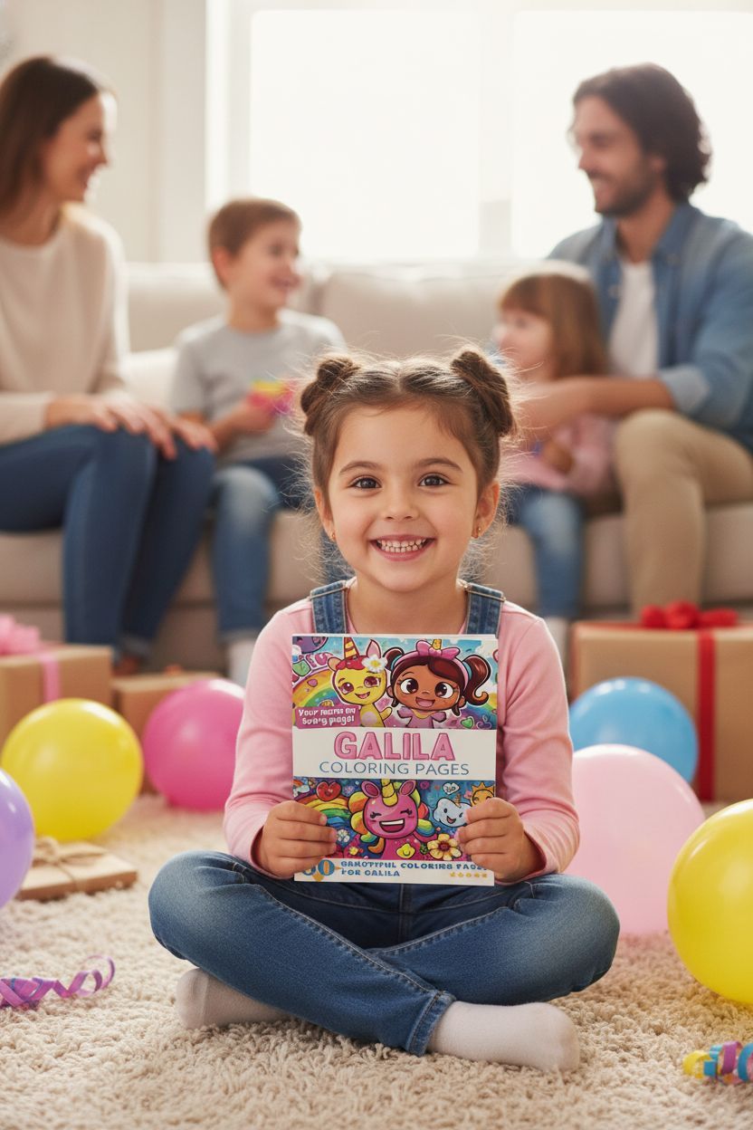 Galila coloring book in use