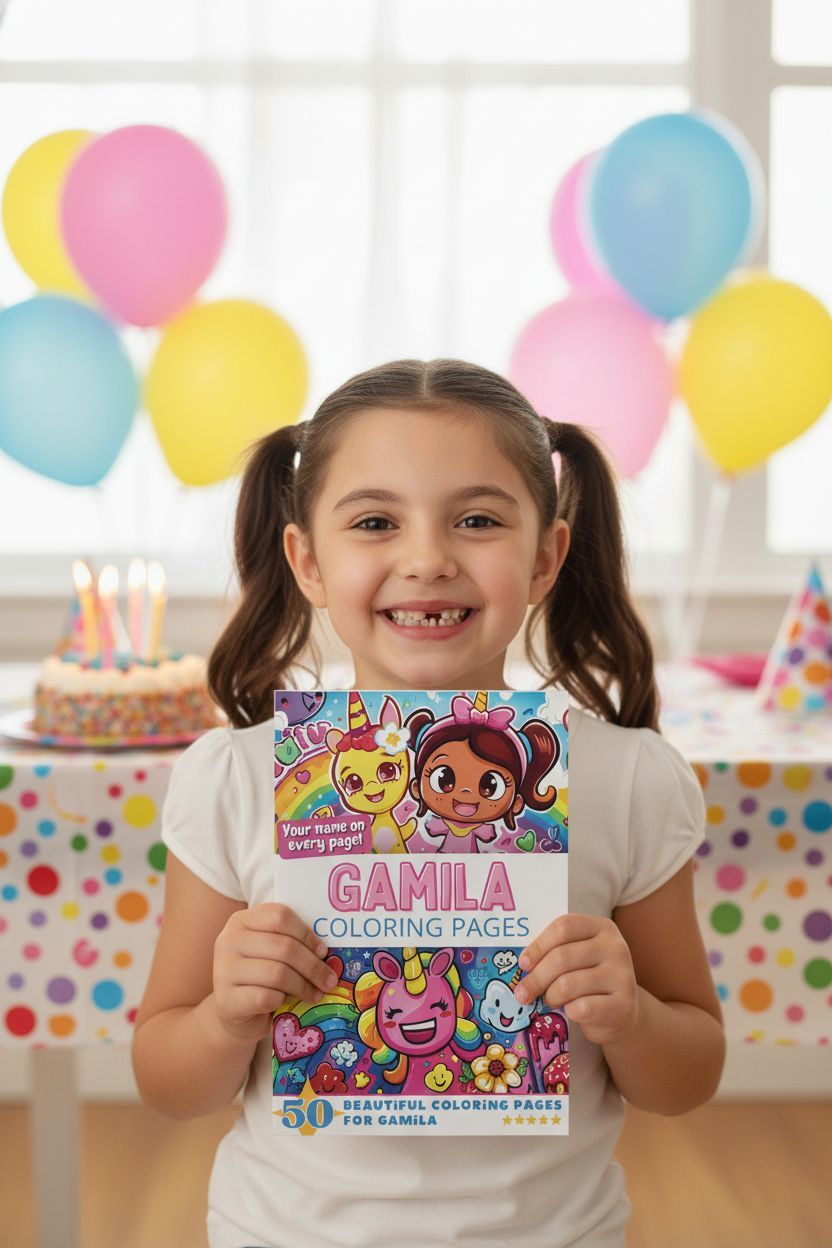 Gamila coloring book in use