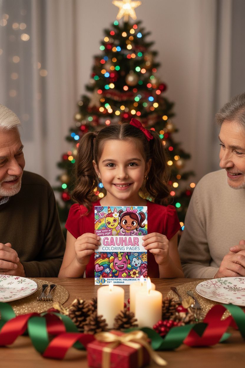 Gauhar Christmas coloring pages gift
