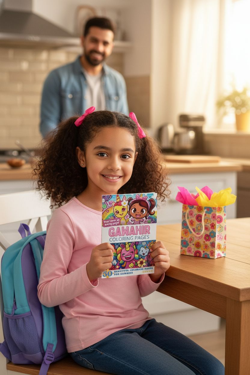 Gawahir coloring book in use