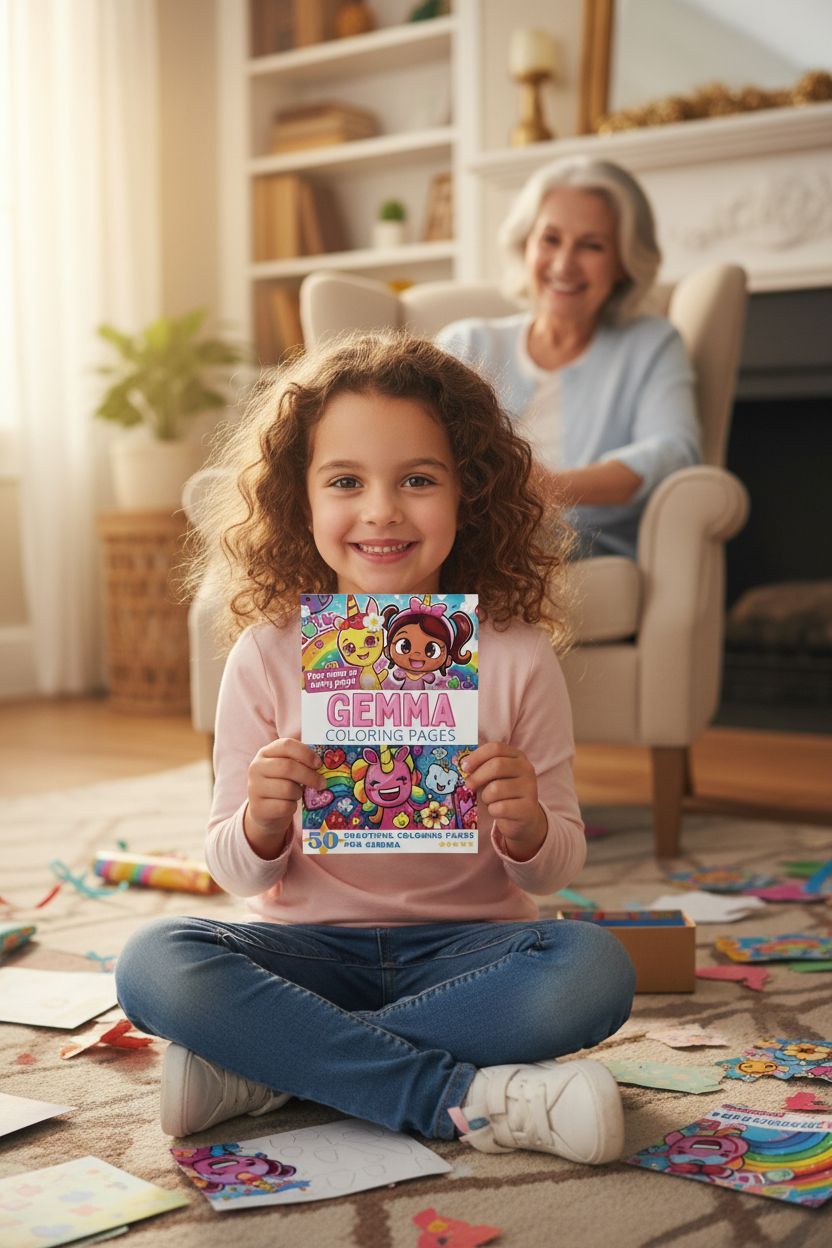 Gemma coloring book in use