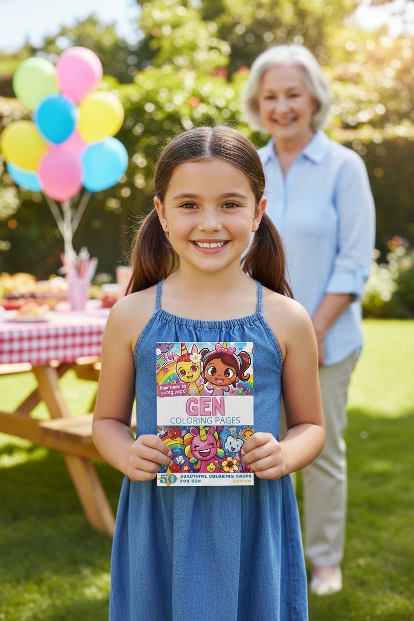 Gen coloring book in use