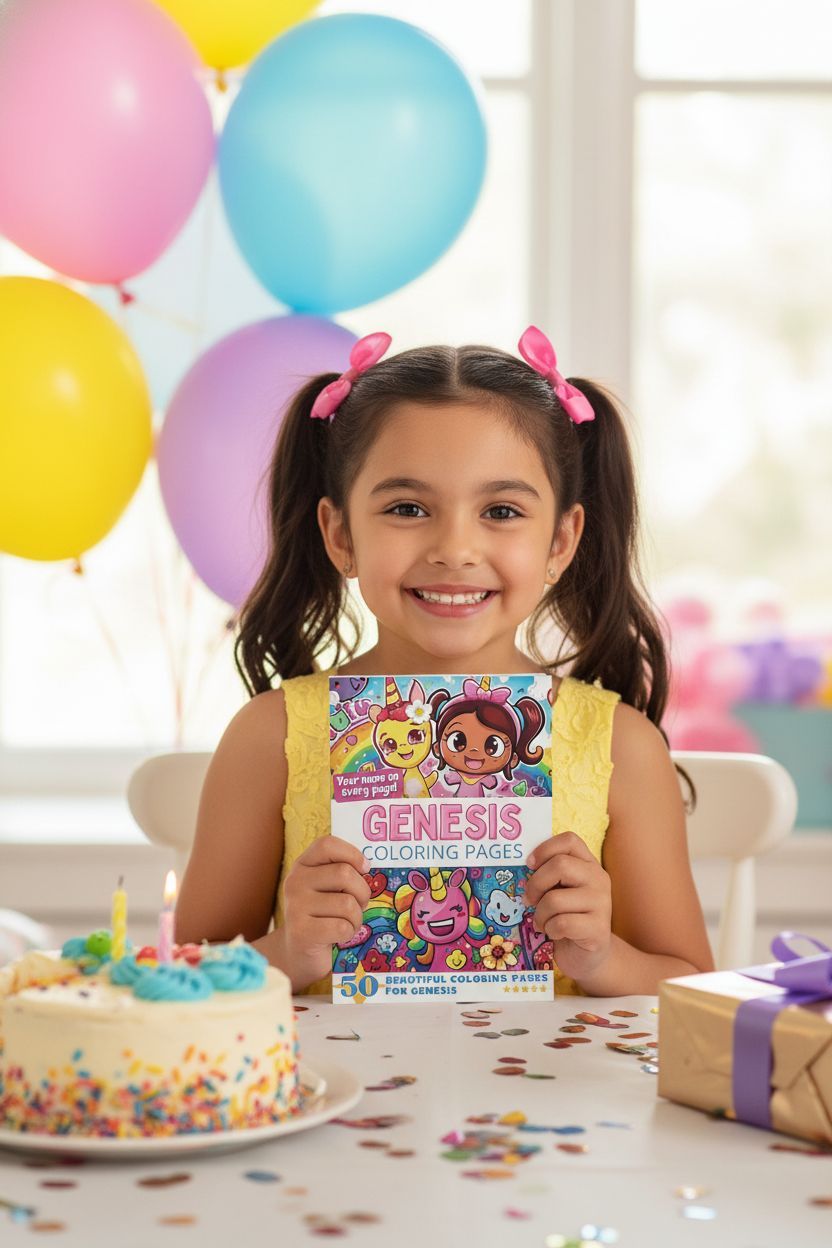 Genesis coloring book in use