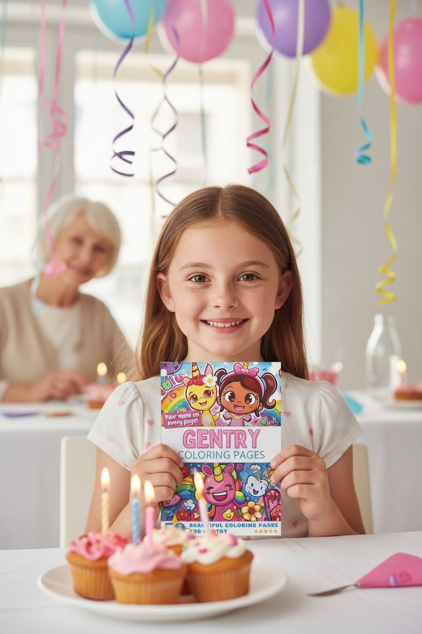 Gentry coloring book in use