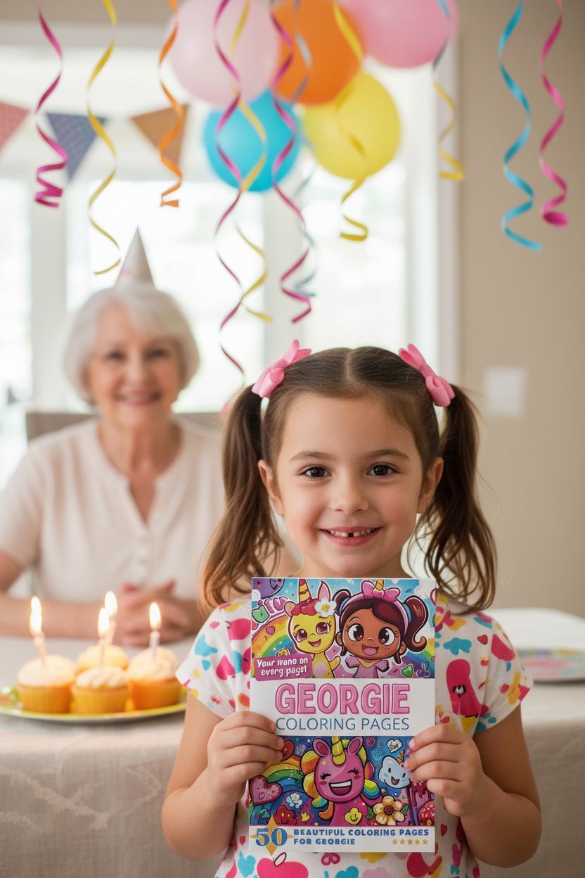 Georgie coloring book in use