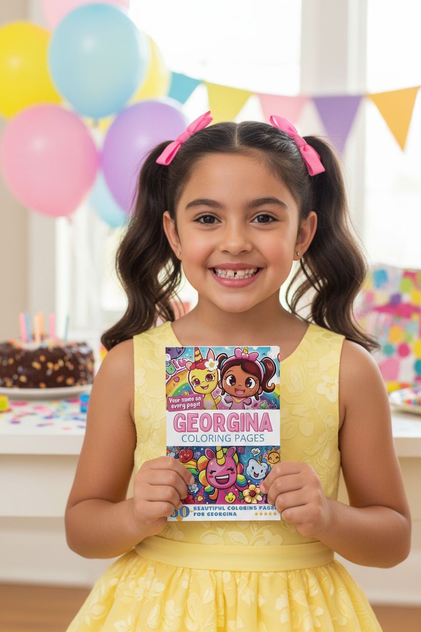 Georgina coloring book in use