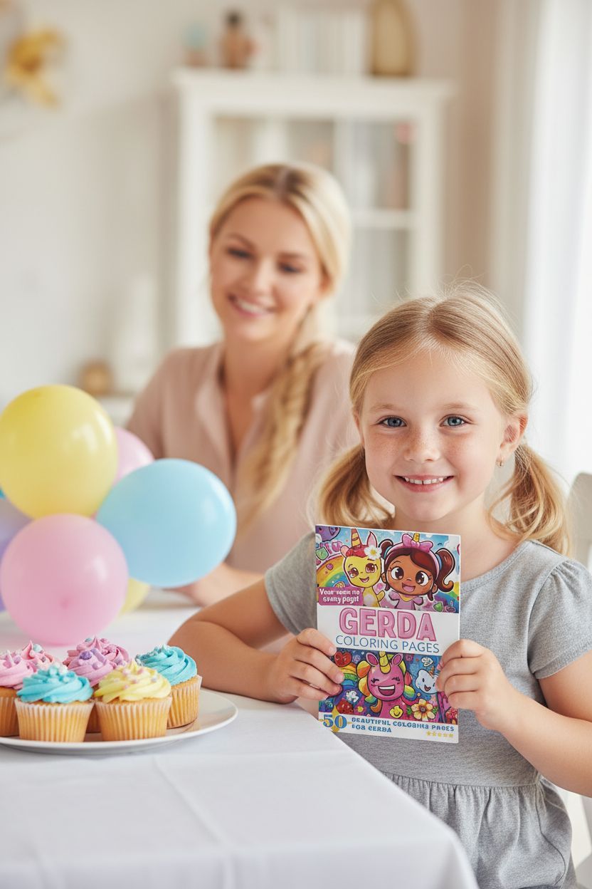 Gerda coloring book in use