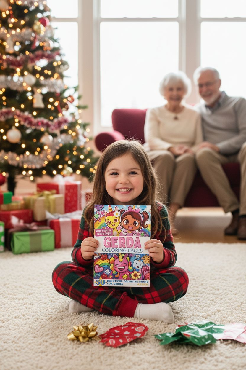 Gerda Christmas coloring pages gift
