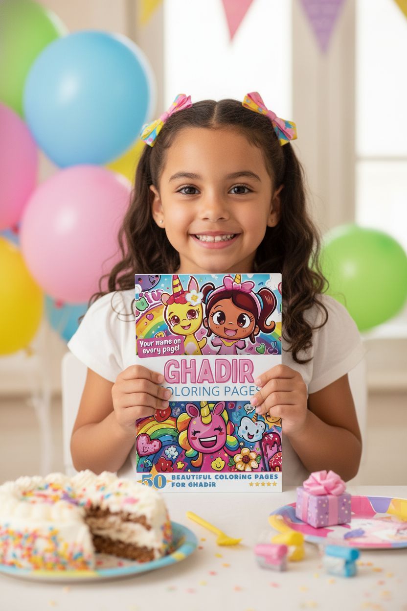 Ghadir coloring book in use